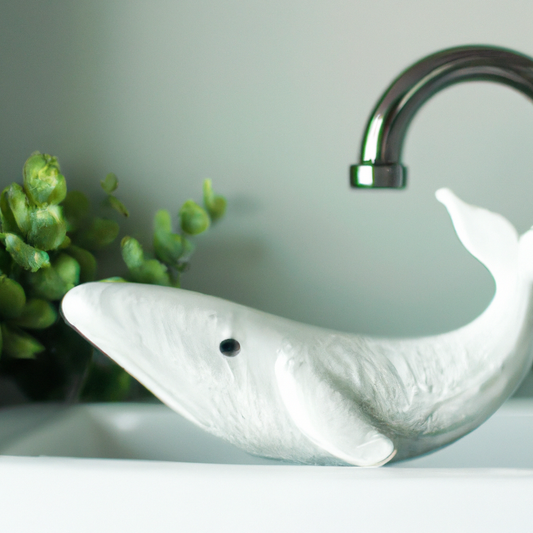 Keep your scrubber stylishly organized with the Ceramic Whale Scrubbie Holder. Perfect for any nautical-themed kitchen.