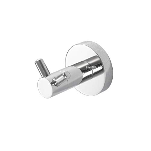 UMIRIO Robe Hooks Chrome Wall Hangers Bathroom Hooks for Hanging Coat Hooks Heavy Duty Double Towel Bar Hook Holder for Shower Kitchen Utensil Hanger Hook Stainless Steel Key Hanger