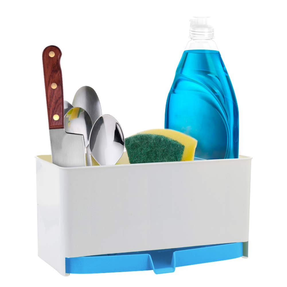 Adjustable Dish Drying Rack for Kitchen Utensil, Multifunctional Storage Box Shelf Drying Holder for Flatware Silverware with Draining Funnel Bottom and Removable Tray Home Bathroom Table Organizer