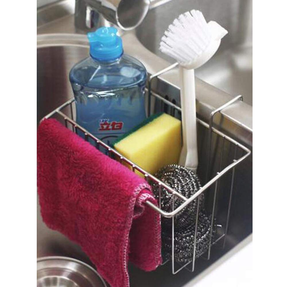 TuuTyss Stainless Steel Large Capacity Hanging Sink Caddy Organizer Sponge Holder Rack for Kitchen