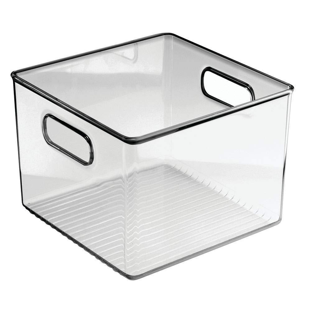 Results plastic food storage container bin with handles for kitchen pantry cabinet fridge freezer cube organizer for snacks produce vegetables pasta bpa free 8 pack clear