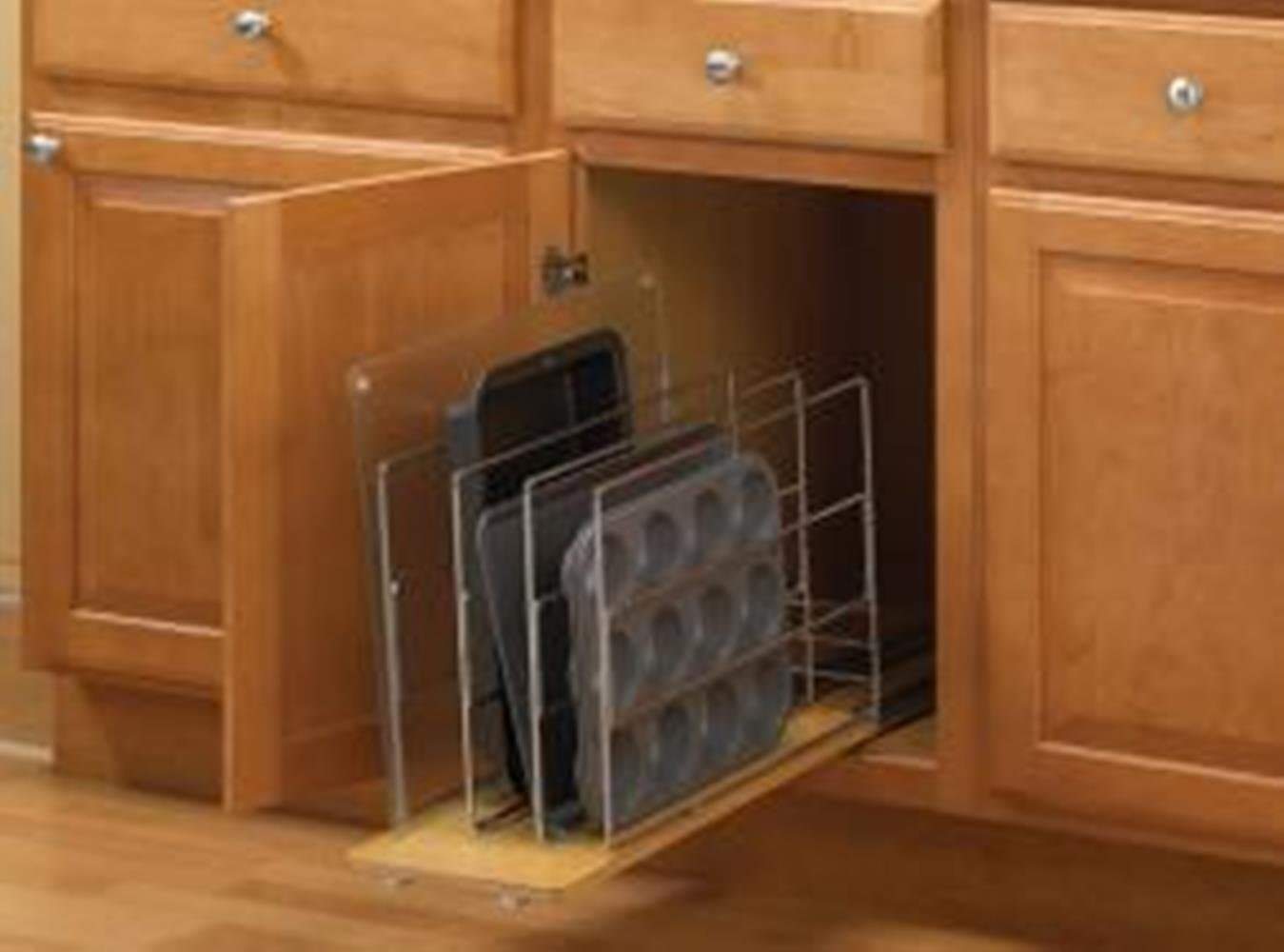 Latest knape vogt tdro fnw 9 in roll out tray divider cabinet organizer frosted nickel