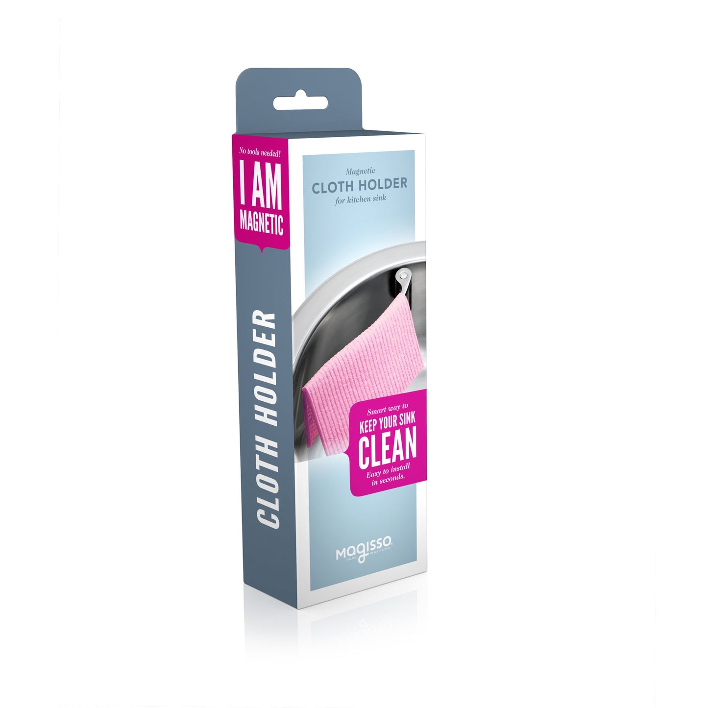 Magisso Magnetic Dish Cloth Holder in Curved Stainless Steel #70100