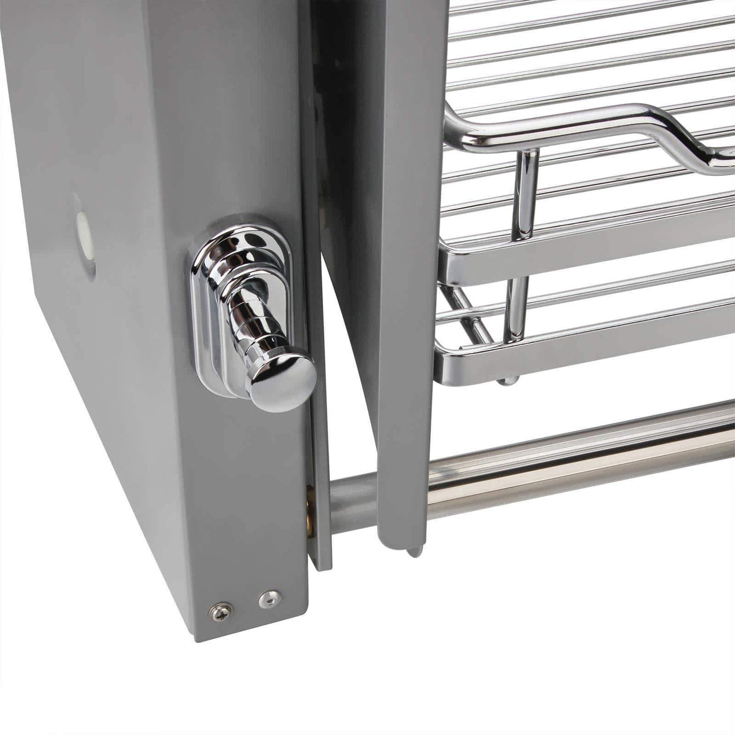 Budget friendly pull down two tier shelf shelves cabinet for 600mm width cupboards steel wall unit storage organizer system kitchen