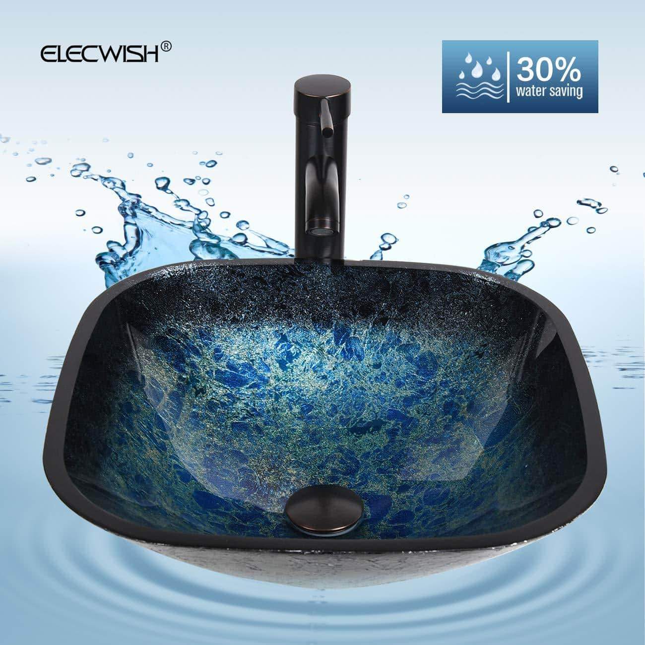 Selection bathroom vanities 24 inch with sink freestanding eco mdf sink cabinet vanity organizers with counter top glass vessel sink vanity mirror and 1 5 gpm faucet combo vanity ocean blue sink