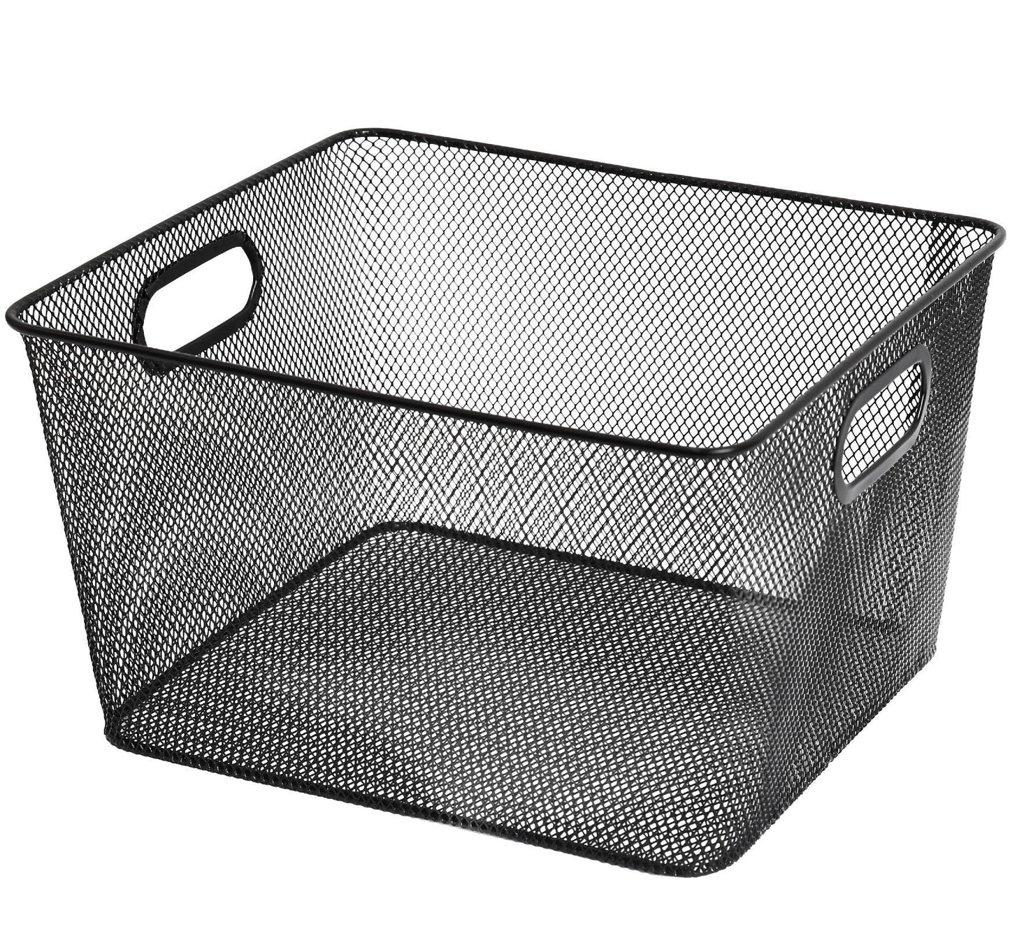Kitchen ybm home household wire mesh open bin shelf storage basket organizer black for kitchen pantry cabinet fruits vegetables pantry items toys 1041s 12 12 10 x 9 x 6