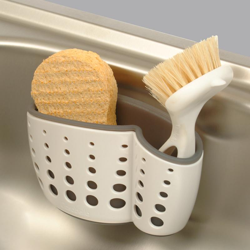 Casabella Sponge Holder Sink Sider Suction Cup White Grey Item # 50095