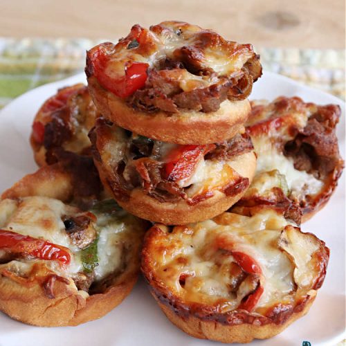 Philly Cheesesteak Pizza Cups