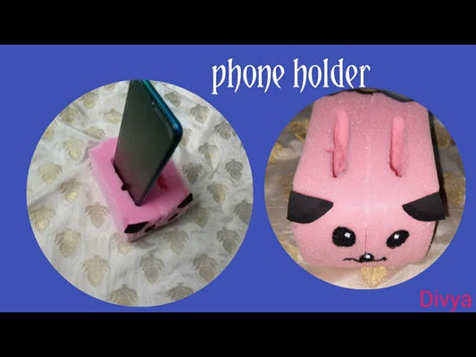 DIY phone holder// phone holder with sponge//sponge ideas by Muralika -Divya (6 months ago)