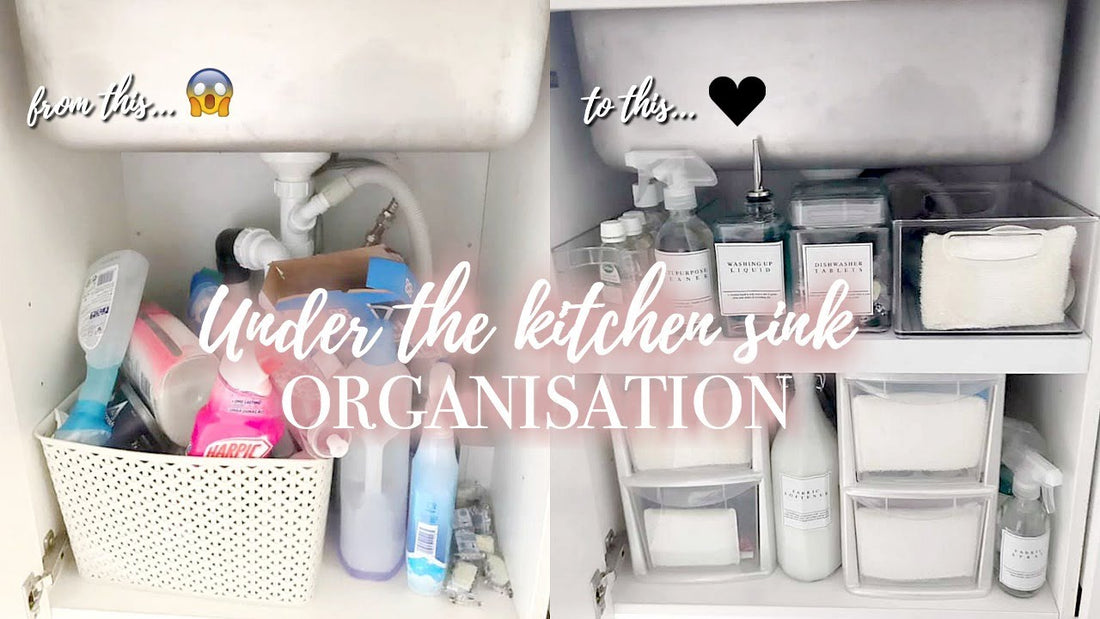 HOW TO ORGANIZE UNDER THE KITCHEN SINK CABINET | STORAGE IDEAS | CLEAN WITH ME ♡ Social Media ♡ Instagram: misslauragm ...