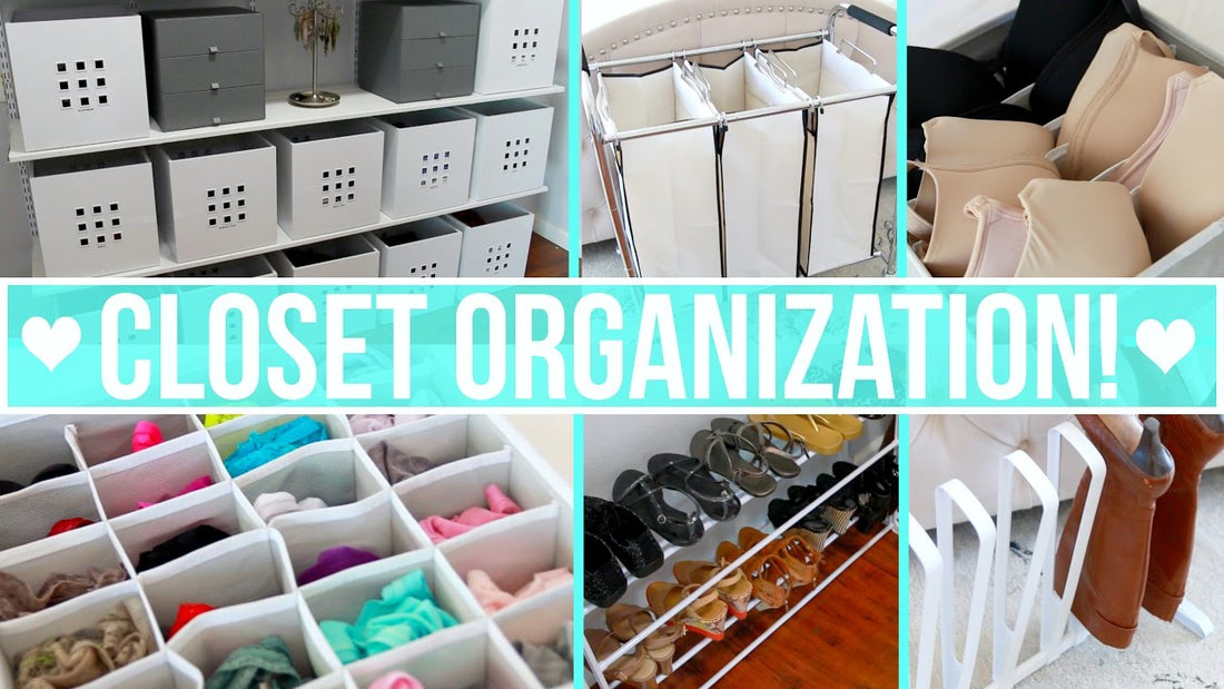 How to organize your closet including: clothing drawers, clothes, shoes, boots, jewelry, purses, bras and more! Links and more info below☟ ...