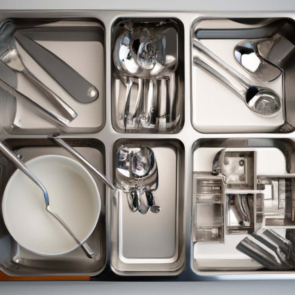 Revamp your kitchen with our sleek stainless steel cutlery tray! Say goodbye to clutter and hello to organization. Click now for more!