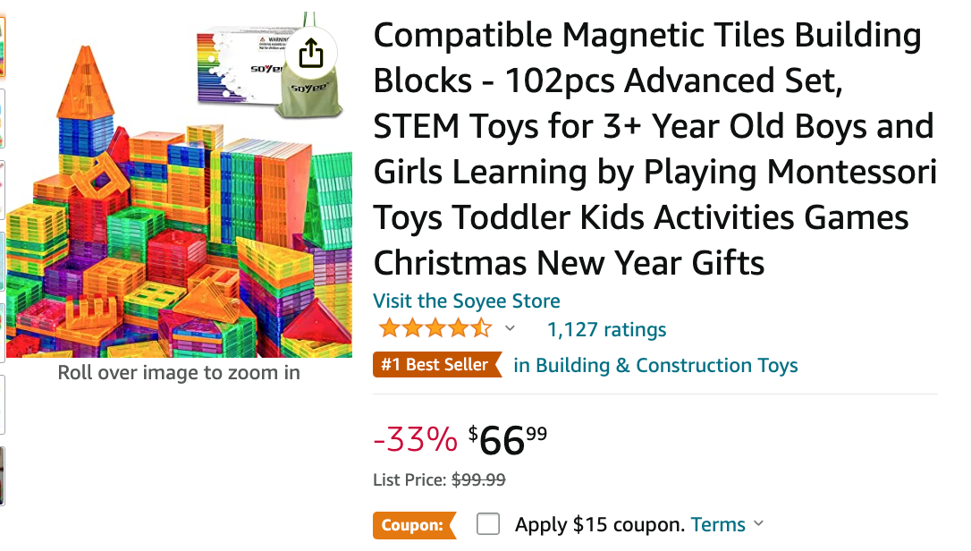 Amazon Canada Deals: Save 48% on Magnetic Tiles Building Blocks with Coupon + 31% on Stand Mixer + More Offers