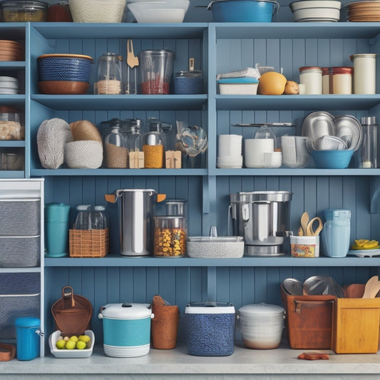 A cluttered kitchen cabinet with stacked storage bins and a messy array of kitchen utensils, contrasted with a tidy cabinet featuring lid racks and organized containers.