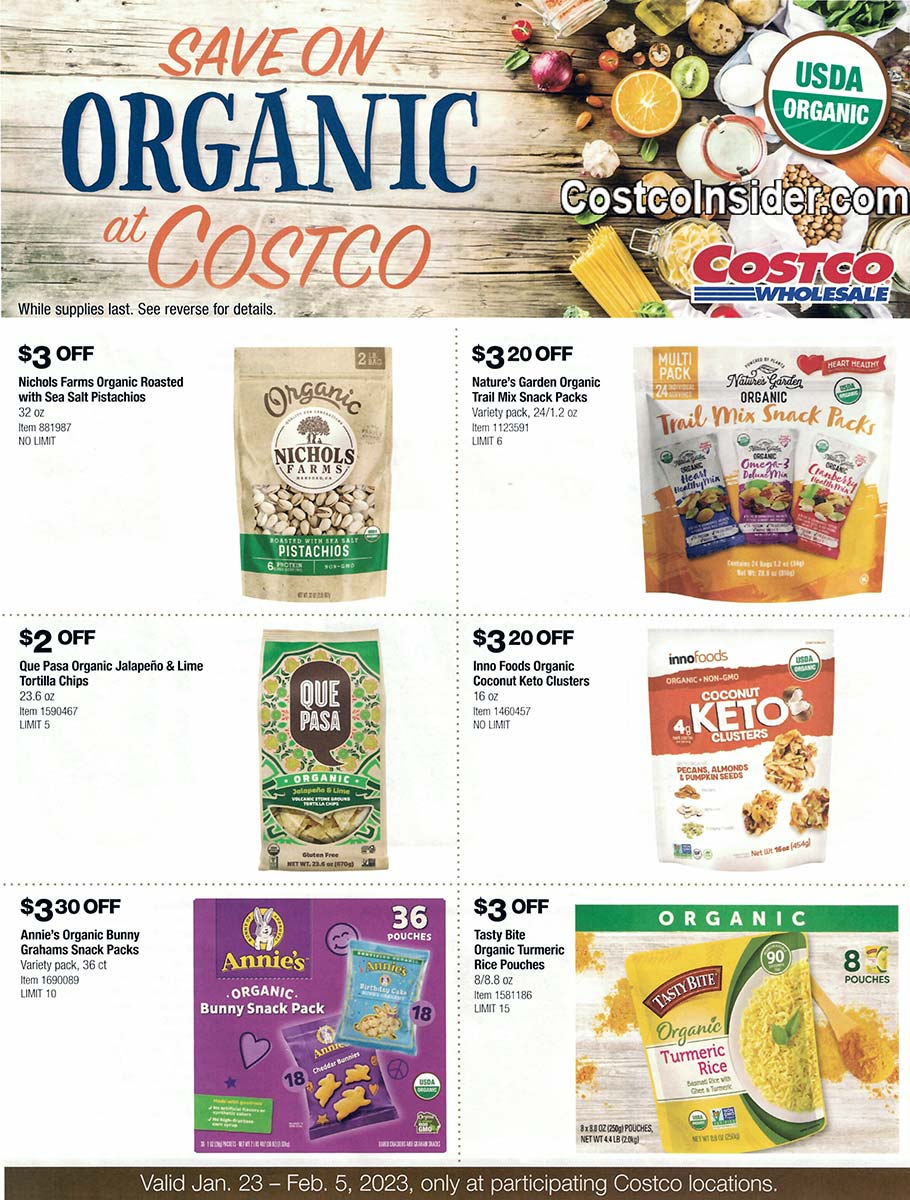 Costco Bay Area Region Organic Foods January 2023 Coupons