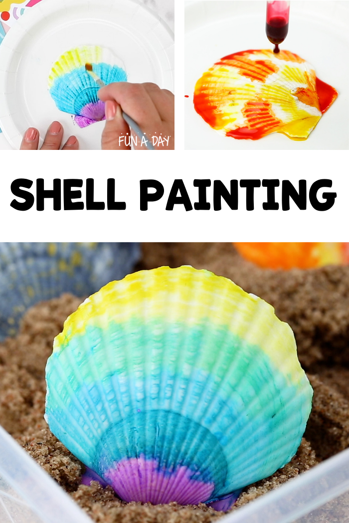 Shell Painting Process Art in Preschool