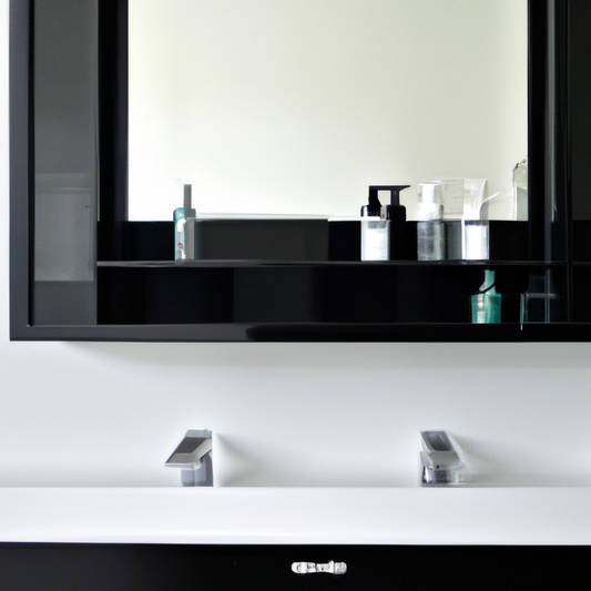 Upgrade your bathroom game with the sleek and stylish BC's black medicine cabinet. Shop now for a modern yet functional addition to your space.