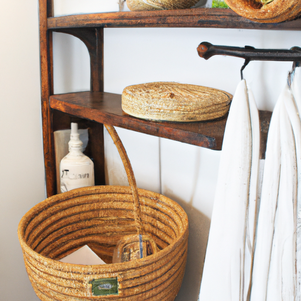 Transform your bathroom into a rustic oasis with farmhouse style baskets. Get organized and stylish with these easy and affordable solutions.