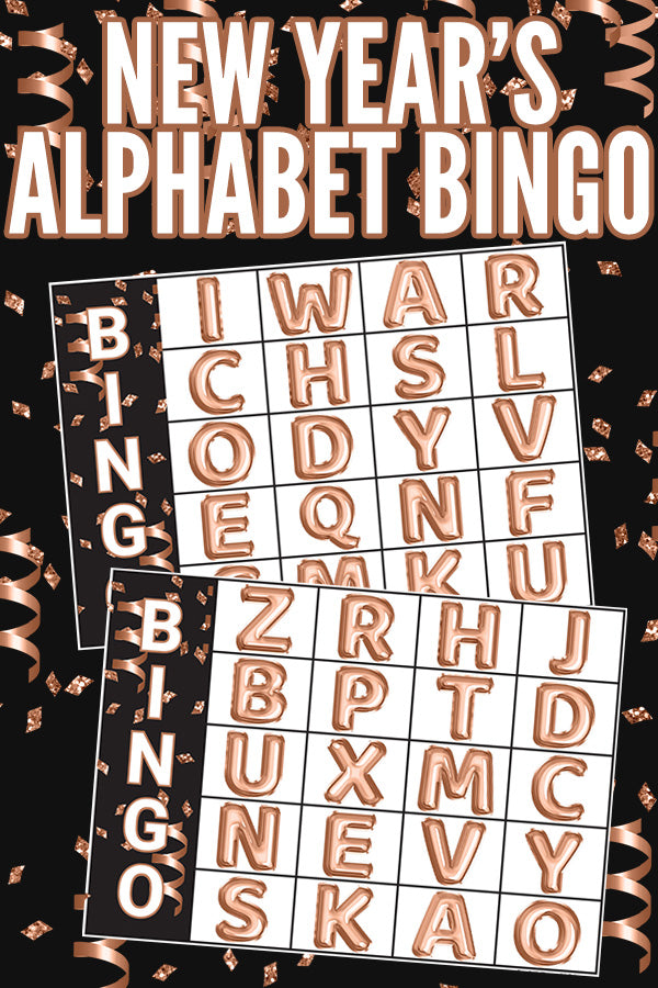 New Year’s Alphabet Bingo Game