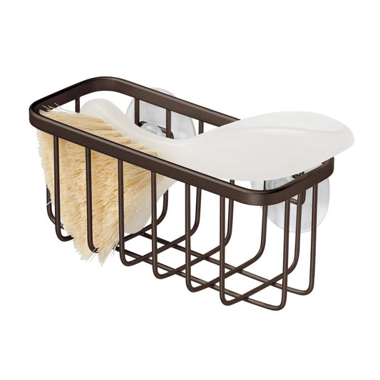 InterDesign Gia Suction Kitchen Sink Caddy, Sponge Holder for Kitchen