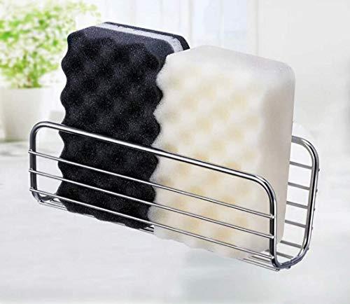 Adhesive Sponge Holder Sink Caddy for Kitchen Accessories - SUS304 Stainless Steel Rust Proof Water Proof, Quick Drying