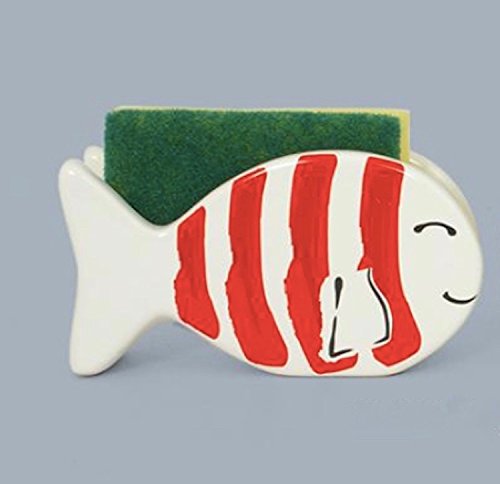 Ceramic Red Fish Shaped Sponge Holder