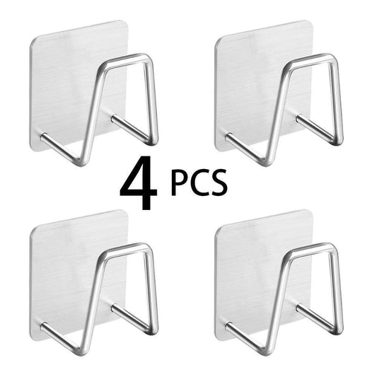 Adhesive Sponge Holder Sink Caddy Dish Organizer for Kitchen Bath Self Adhesive Sink Storage Organizer Caddy Small Holder for Sponges Soap SUS304 Stainless Steel Waterproof Sink Sponge Holder 4 Pack