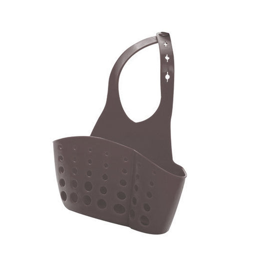 Kangnice PVC Racks Kitchen Sink Holder Faucet Storage Bag Basket Drain Sponge Handy Tool (Coffee)