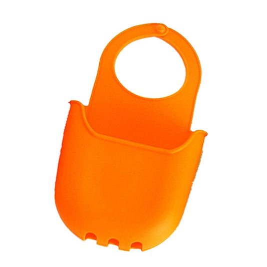 FashionMall Hanging Sponge Holder, Sink Silicone Storage Box for Kitchen, Bathroom and Household use (Bright Orange)