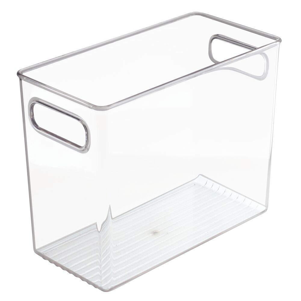 Shop here plastic home office storage organizer bin with handles container for cabinets drawers desks workspace bpa free for pens pencils highlighters notebooks 5 wide 8 pack clear
