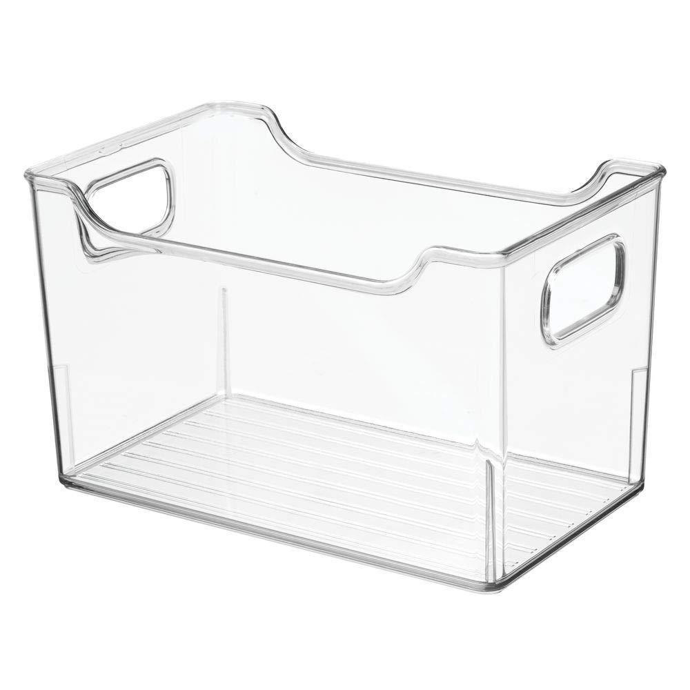 Shop here plastic kitchen pantry cabinet refrigerator or freezer food storage bins with handles organizer for fruit yogurt snacks pasta bpa free 10 long 4 pack clear