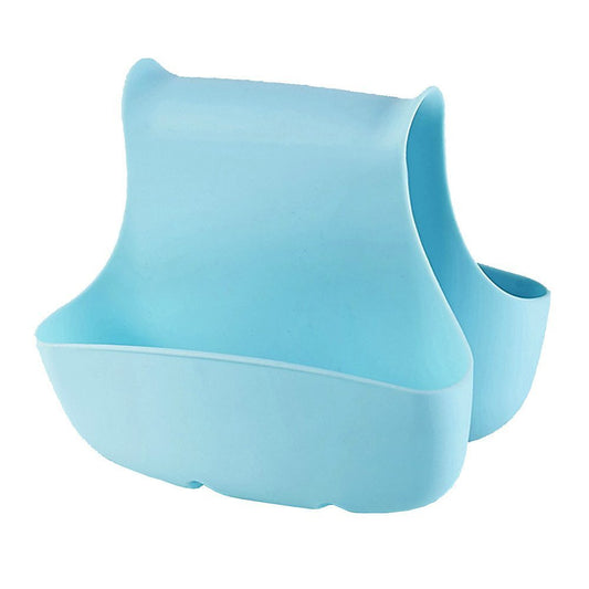 Kitchen Organizer Storage Sponge Holder Saddle Style Double Sink Caddy Sink (blue)