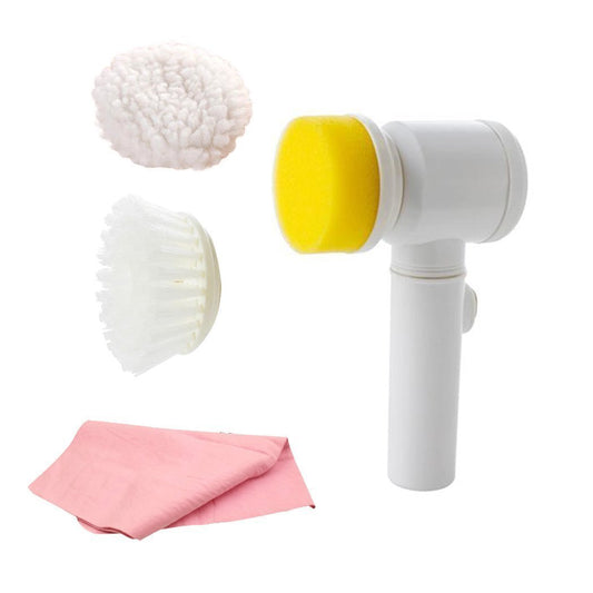Electric Bathroom Bathtub Brush Nylon - Power Scrubber Cleaning Brush for Kitchen Shower Bathtub Bidet Sofa Carpets, Extra a Towel & 3 Detachable Brush Heads