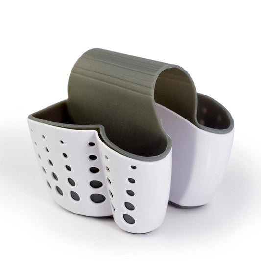 Iuhan New Sponge Holder Sink Caddy Soap Holder For Kitchen Plastic Storage Baskets (White)