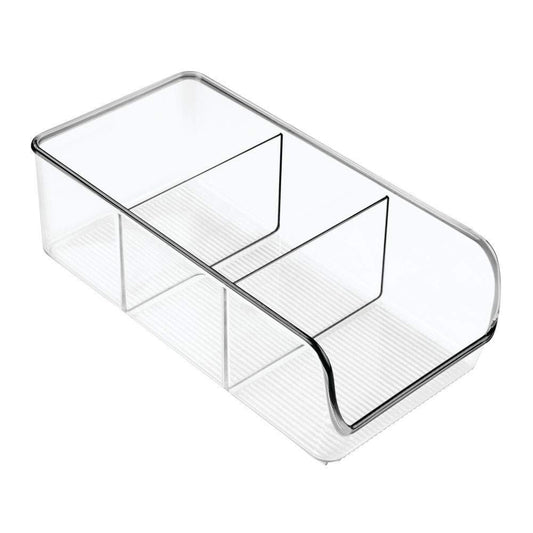 Buy divided plastic home office desk drawer organizer storage bin for cabinets closets drawers desktops tables workspaces holds pens pencils erasers markers 3 sections 4 pack clear