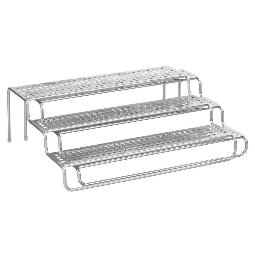 Buy adjustable expandable kitchen wire metal storage cabinet cupboard food pantry shelf organizer spice bottle rack holder 3 level storage up to 25 wide 2 pack silver