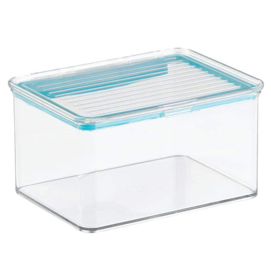 The best airtight stackable kitchen pantry cabinet or refrigerator food storage containers attached hinged lids compact bins for pantry refrigerator freezer bpa free food safe set of 3 clear