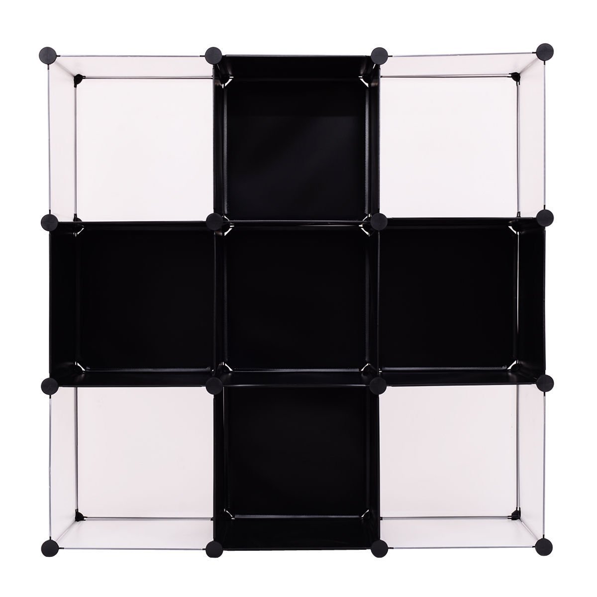 Buy now tangkula cube storage organizer 9 cube bookshelf diy plastic closet cabinet modular bookcase storage shelving for bedroom living room office 43 5l x 14 6 w x 43 5h