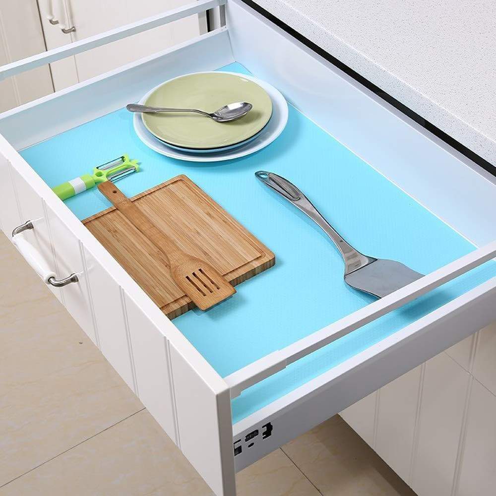 Amazon best bloss premium quality shelf liner drawer pad refrigerator pad healthy fridge mats non adhesive antibacterial antifouling cabinet for kitchen home cupboard desks blue 17 7 59