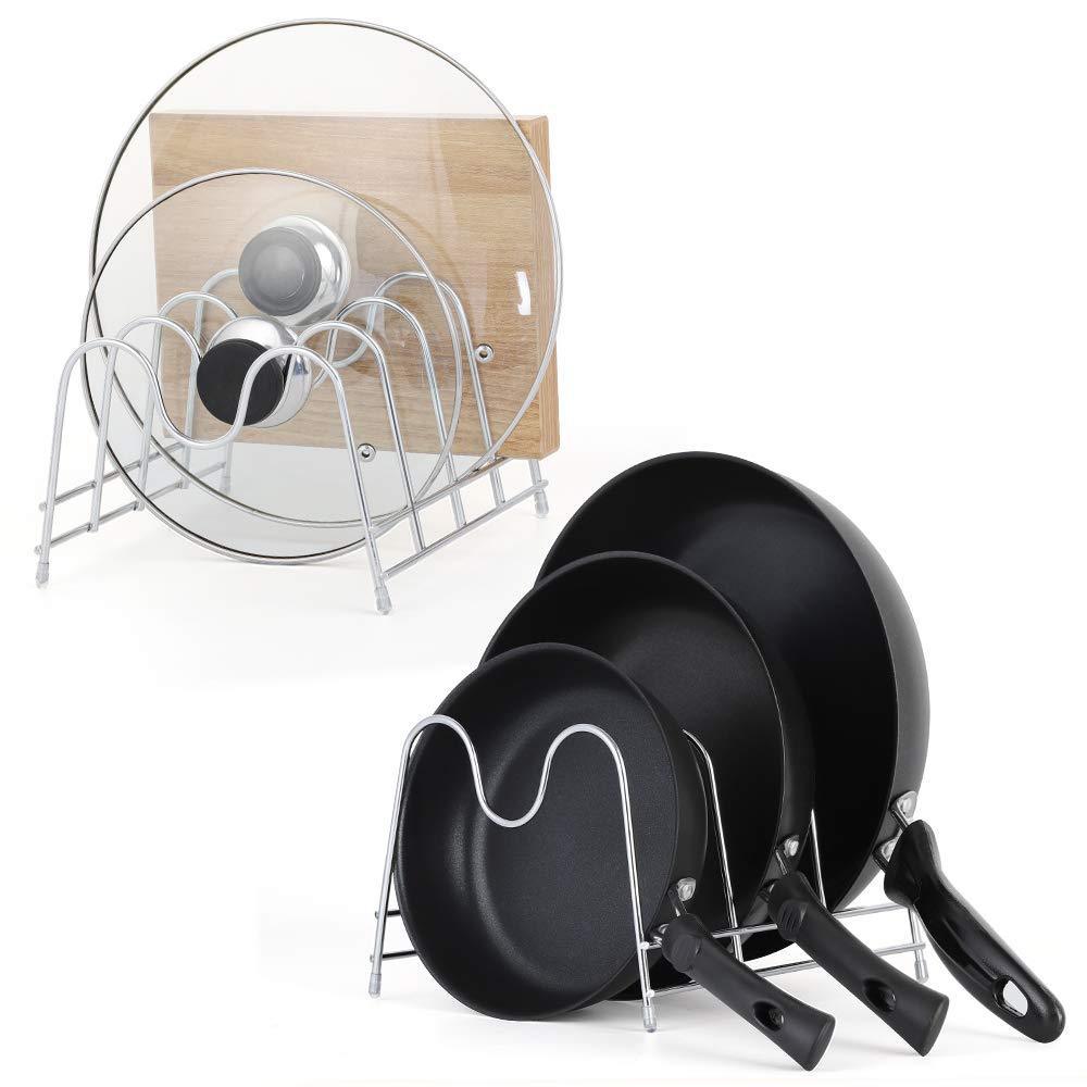 Budget friendly nex 2 pack kitchen cabinet pan and pot lid organizer rack holder