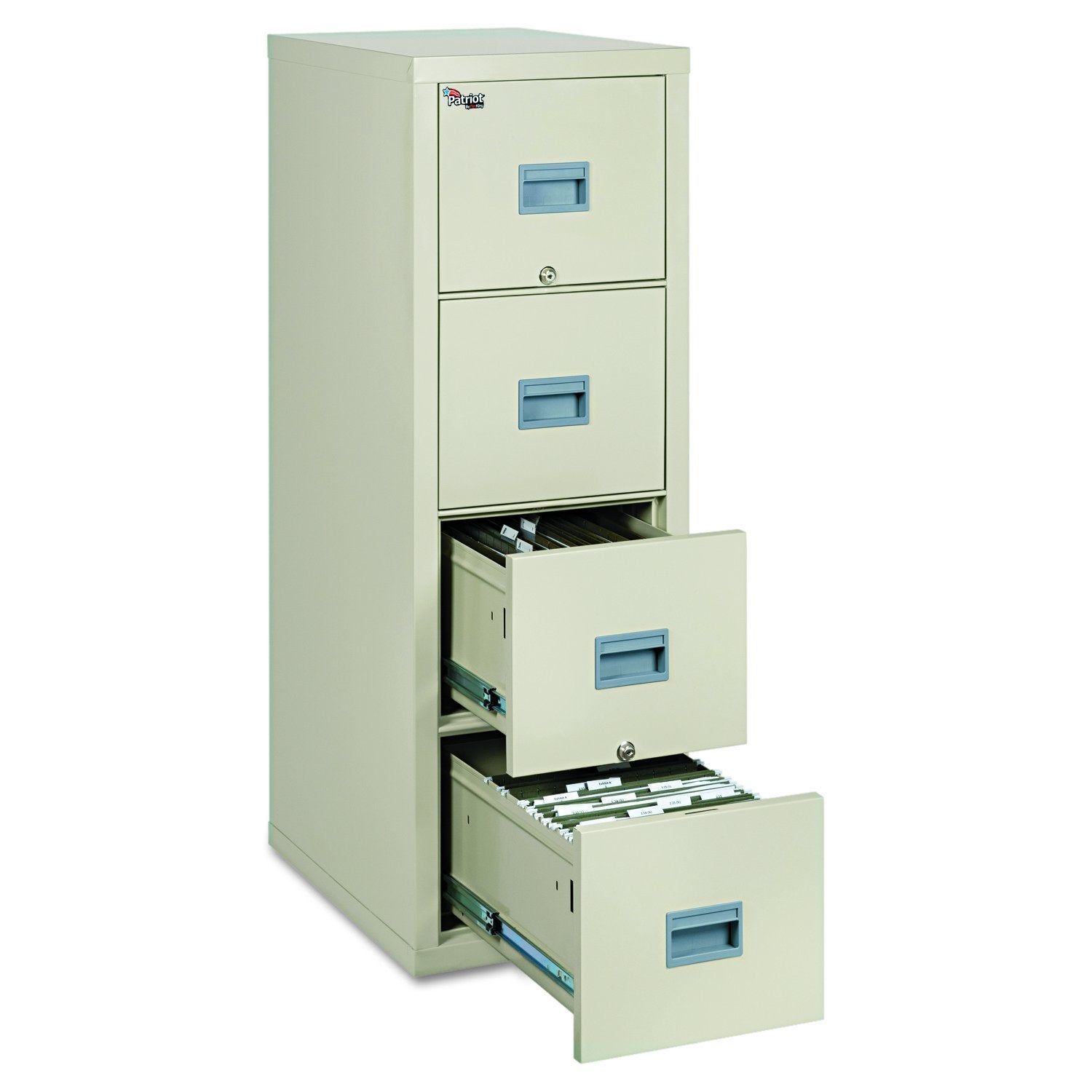 Discover fireking patriot 4p1825 cpa one hour fireproof vertical filing cabinet 4 drawers deep letter or legal size 18 w x 25 d parchment made in usa
