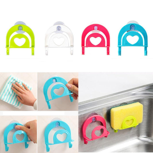 Iuhan Fashion Cute Sponge Holder Suction Cup Convenient Home Kitchen Holder Tools Gadget Decor (Color Random)