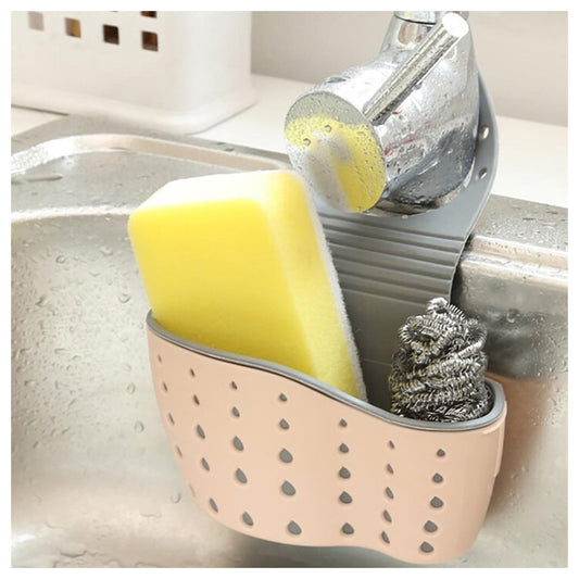 Sponge Holder - Inkach Sink Caddy Soap Holder - Kitchen Sink Shelf Organizer Drainer Rack (Pink)