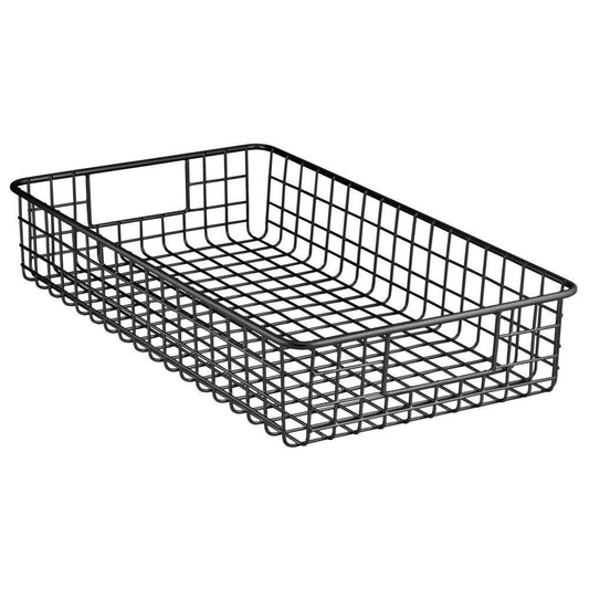 Heavy duty household metal wire cabinet organizer storage organizer bins baskets trays for kitchen pantry pantry fridge closets garage laundry bathroom 16 x 9 x 3 4 pack matte black