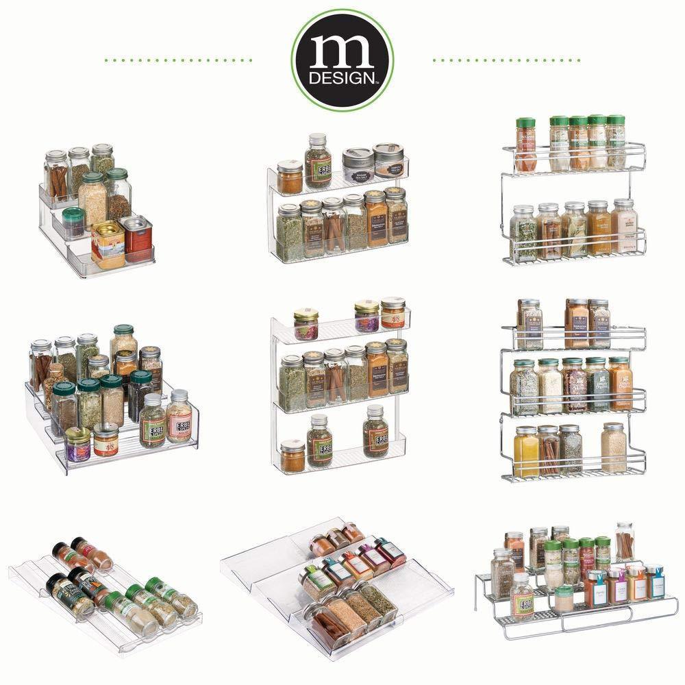 Best adjustable expandable kitchen wire metal storage cabinet cupboard food pantry shelf organizer spice bottle rack holder 3 level storage up to 25 wide 2 pack silver