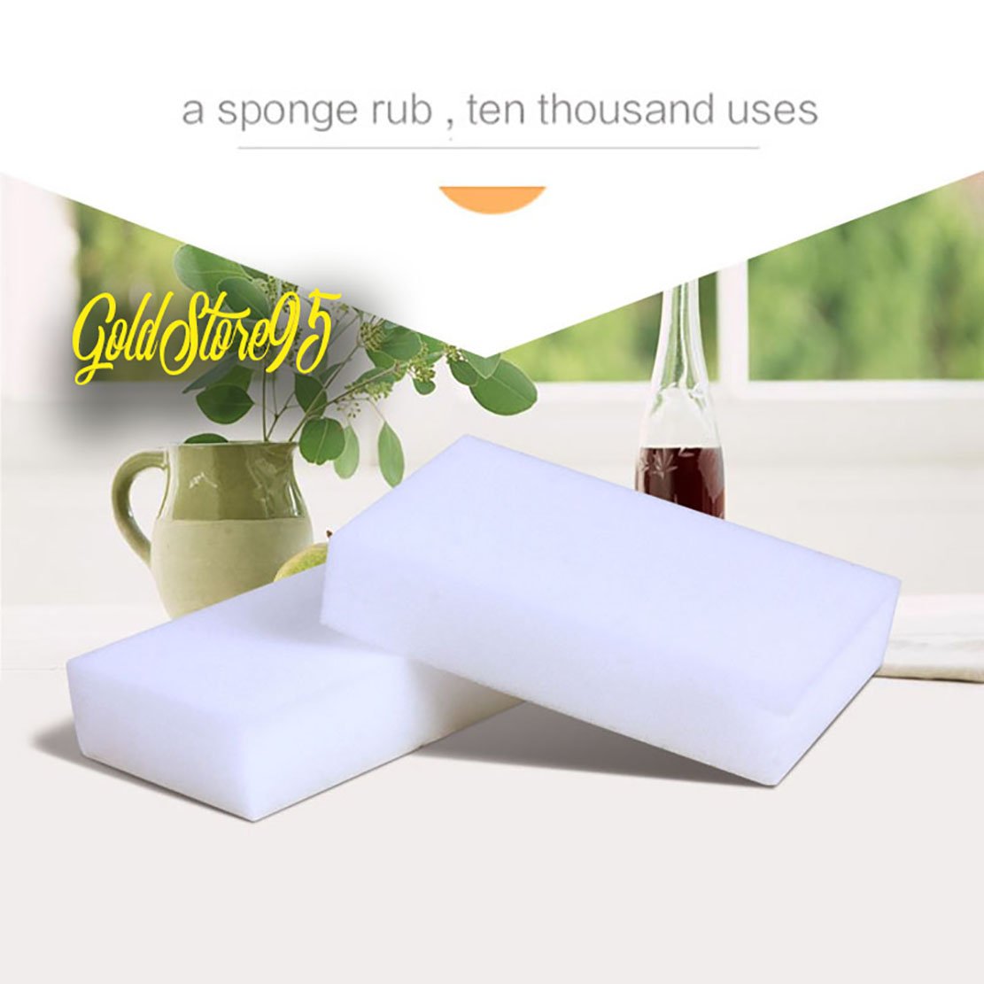 goldstore95 Cleaning Tool Magic Sponges Eraser - Sponge Nano Melamine - Eraser Sponge Kitchen Clean Accessories - Magic Cleaning Sponges - Just Add Water to Erase All Dirt (50pcs, White)