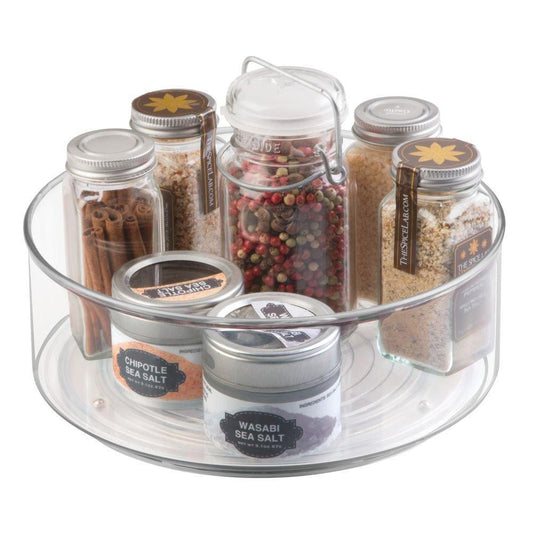 Shop for plastic lazy susan spinning food storage turntable for cabinet pantry refrigerator countertop spinning organizer for spices condiments baking supplies 9 round 2 pack clear