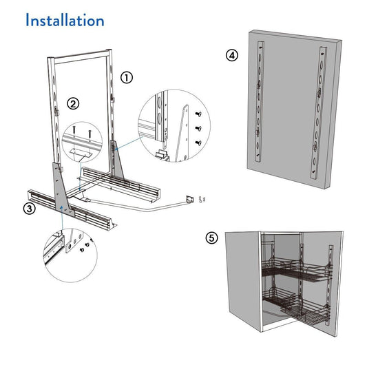 Try vadania pull out cabinet organizer for 24 wide cabinet 2 tier wire basket linkage with door storage bottom mount slide system soft close