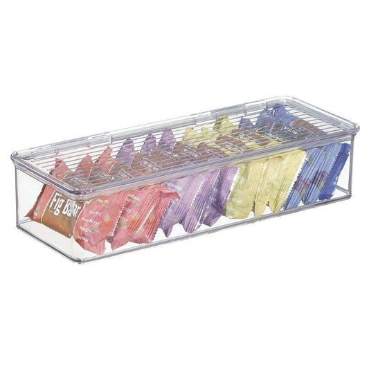 Top rated stackable kitchen pantry cabinet refrigerator food storage container bin attached lid organizer for packets snacks produce pasta bpa free food safe 8 pack clear