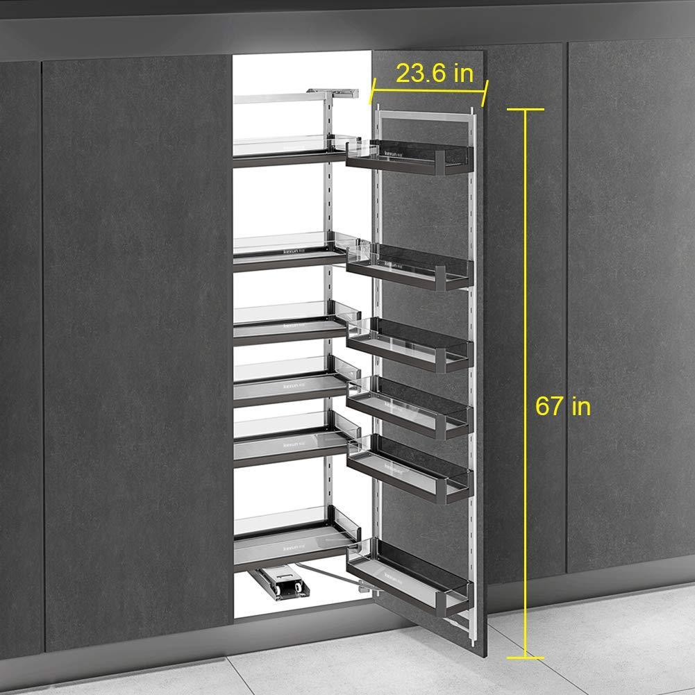 Shop here spacekeeper kitchen pantry pull out shelves pullout pantry pullout wall cabinet organizer for all liquid drinks snacks 12 shelves stainless steel 67in height 23 6in width